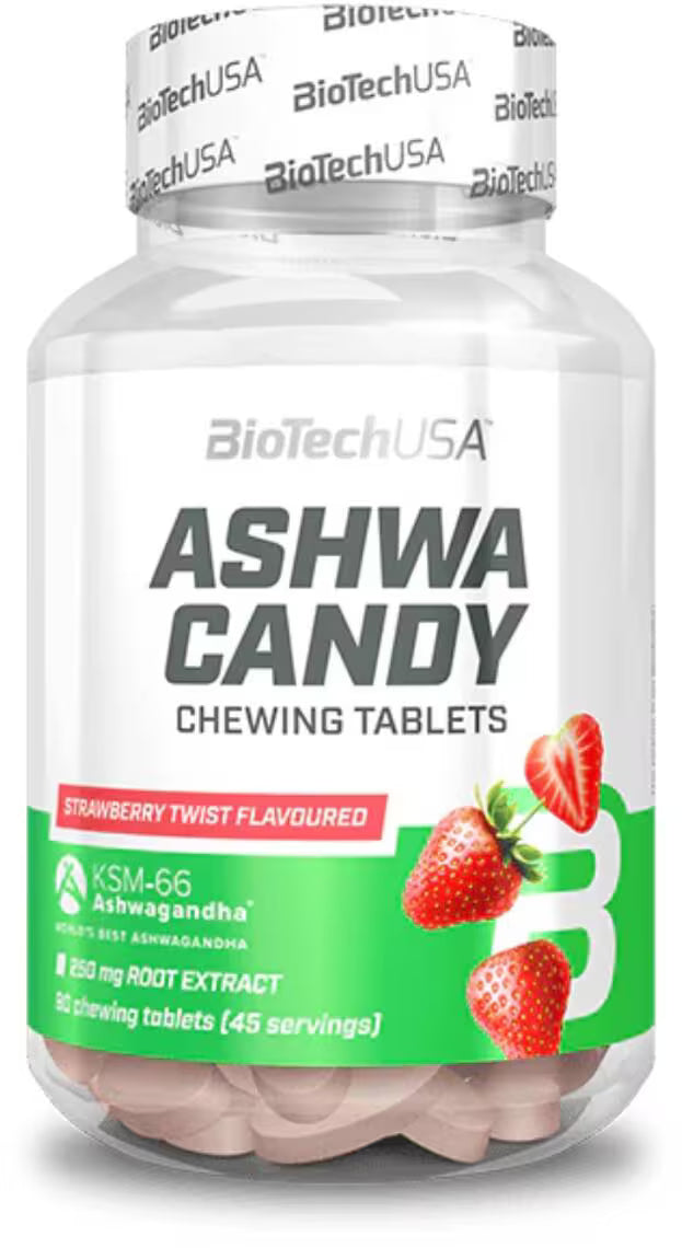 BioTechUSA Ashwa Candy 90 Kautabletten Strawberry Twist