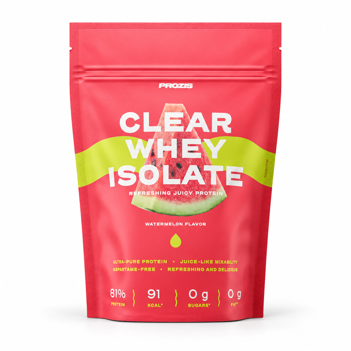 Prozis Clear Whey Isolate 500g – Wassermelone – Studio-Produktfoto