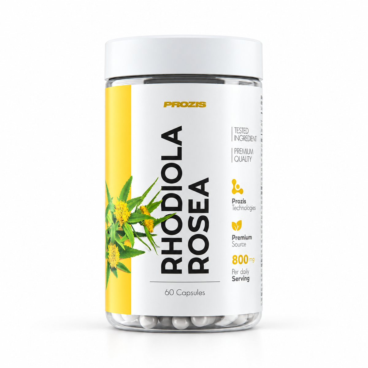 Prozis Rhodiola Rosea 60 Kapseln – Studio-Produktfoto