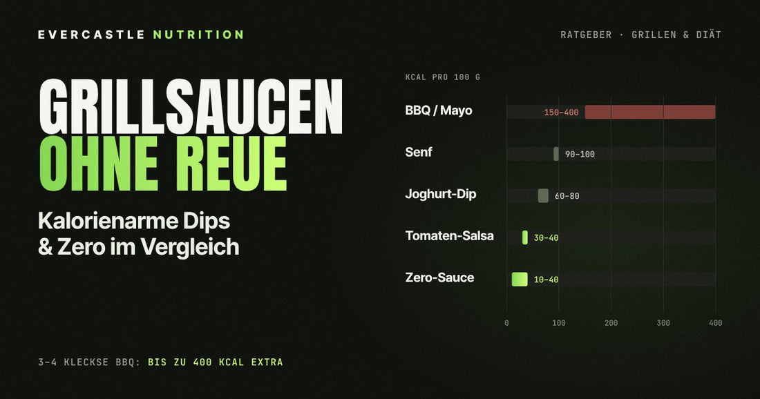 Kalorienarme Grillsaucen im Vergleich: Kalorien pro 100 g von BBQ-Sauce, Senf, Joghurt-Dip, Salsa und Zero-Sauce