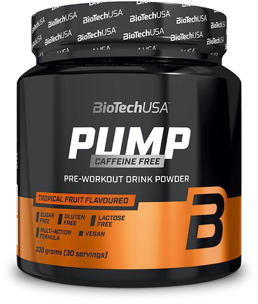 BioTechUSA Pump Caffeine Free Pre Workout Drink Powder 330g