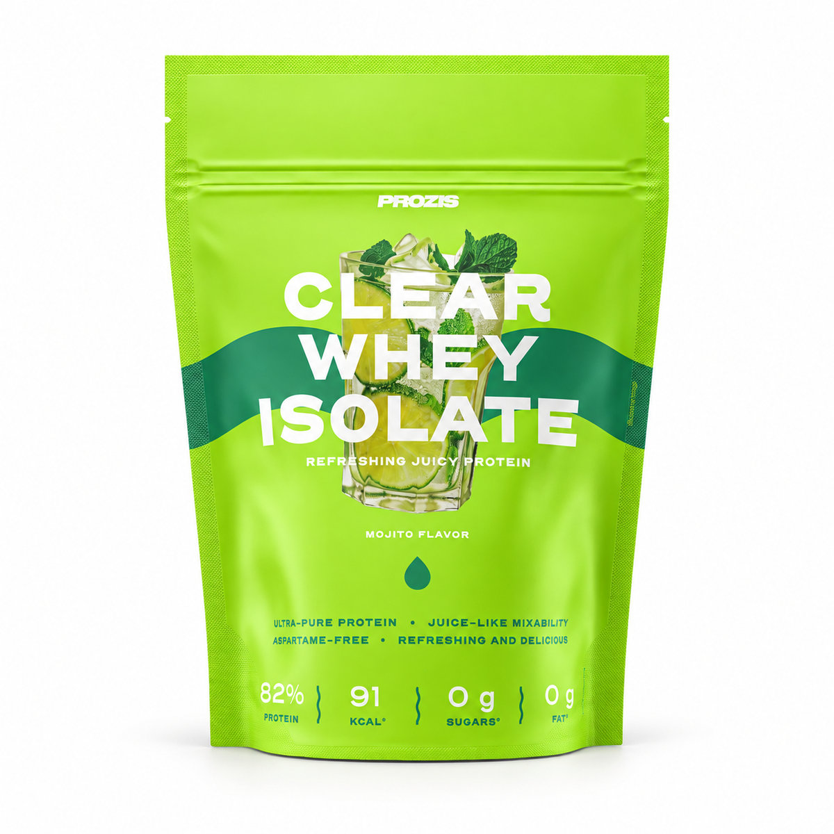 Prozis Clear Whey Isolate 500g – Mojito – Studio-Produktfoto