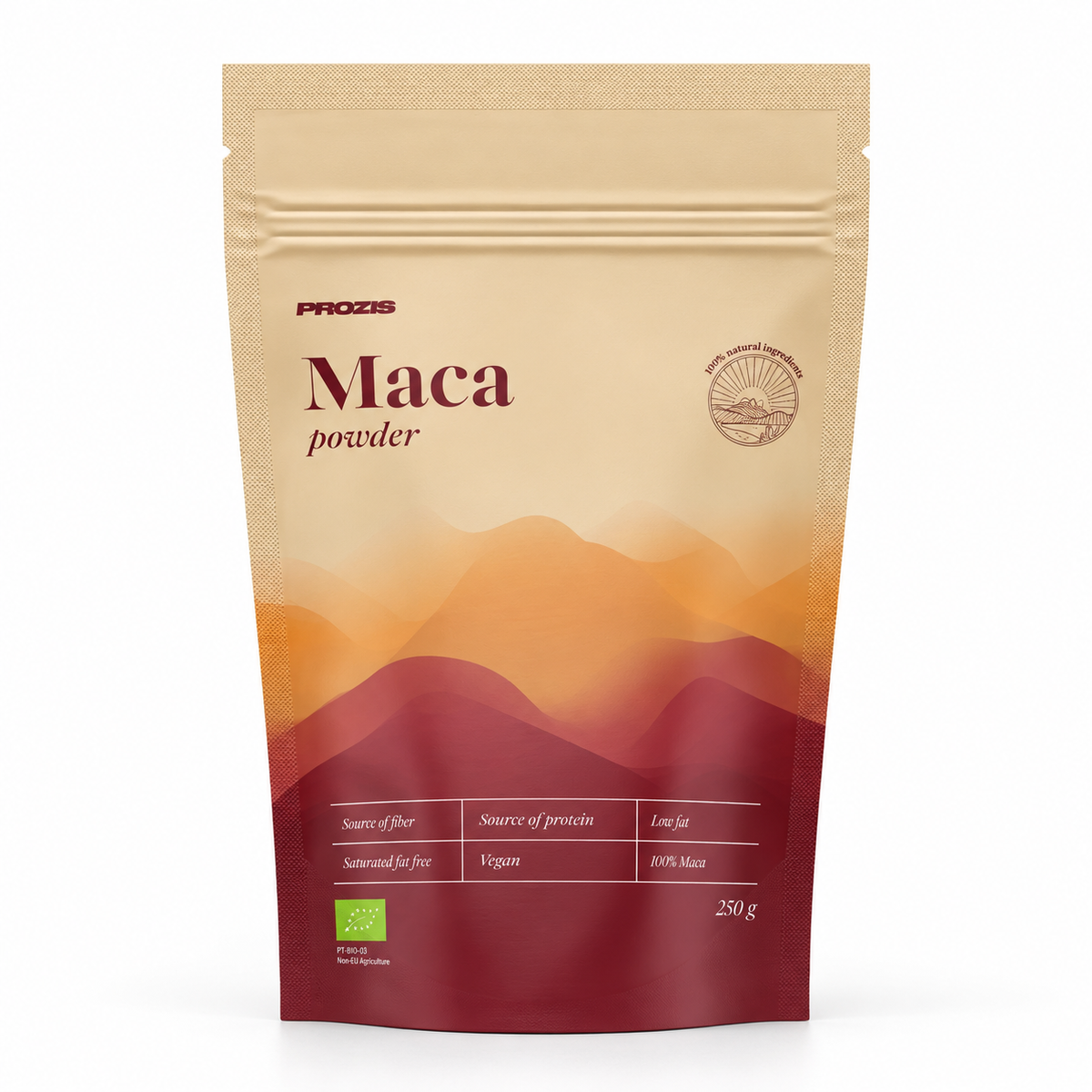 Prozis Maca Pulver 250 g – Studio-Produktfoto