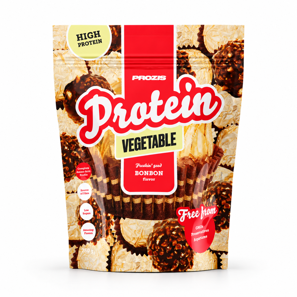 Prozis Vegetable Protein Freaking Good 750g – Bonbon – Studio-Produktfoto